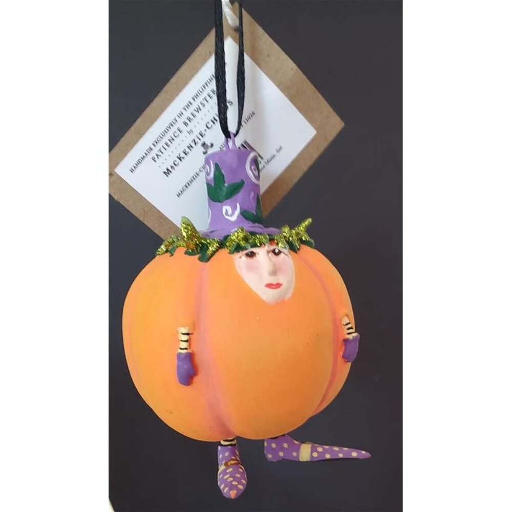 Patience Brewster McKenzie Childs Gourdon Pumpkin Ornament NIB
